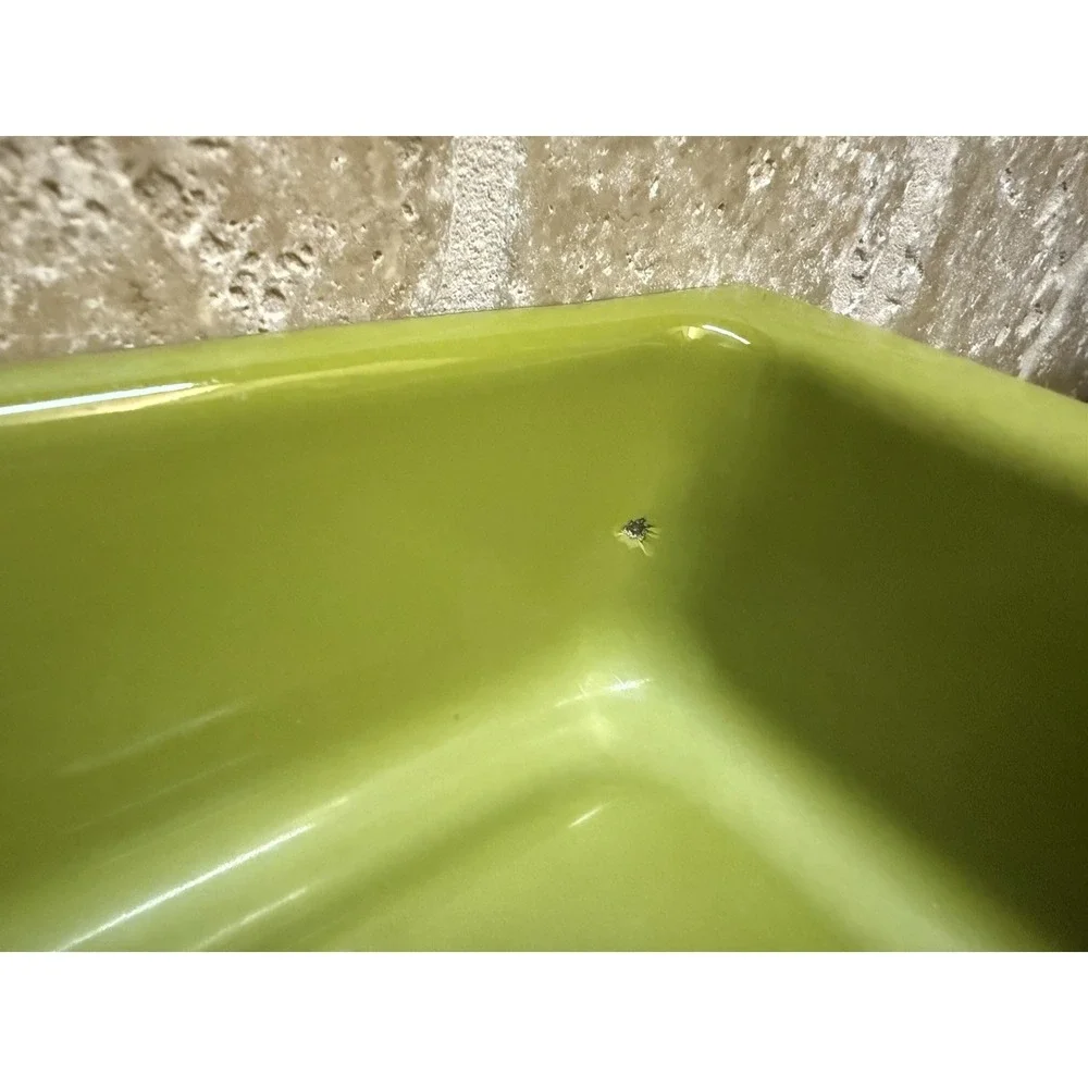 Cathrineholm‎ Lotus Enamelware 14x9 Lasagna Baking Pan Avocado Green Vintage